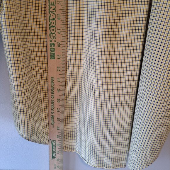 Ralph Lauren Classic Fit Mens Micro Plaid Yellow & Blue Mens‎ Shirt Size 15.1/2 - Picture 7 of 11